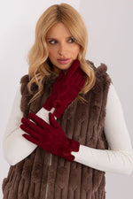AT Geometric Pompom Insulated Gloves red