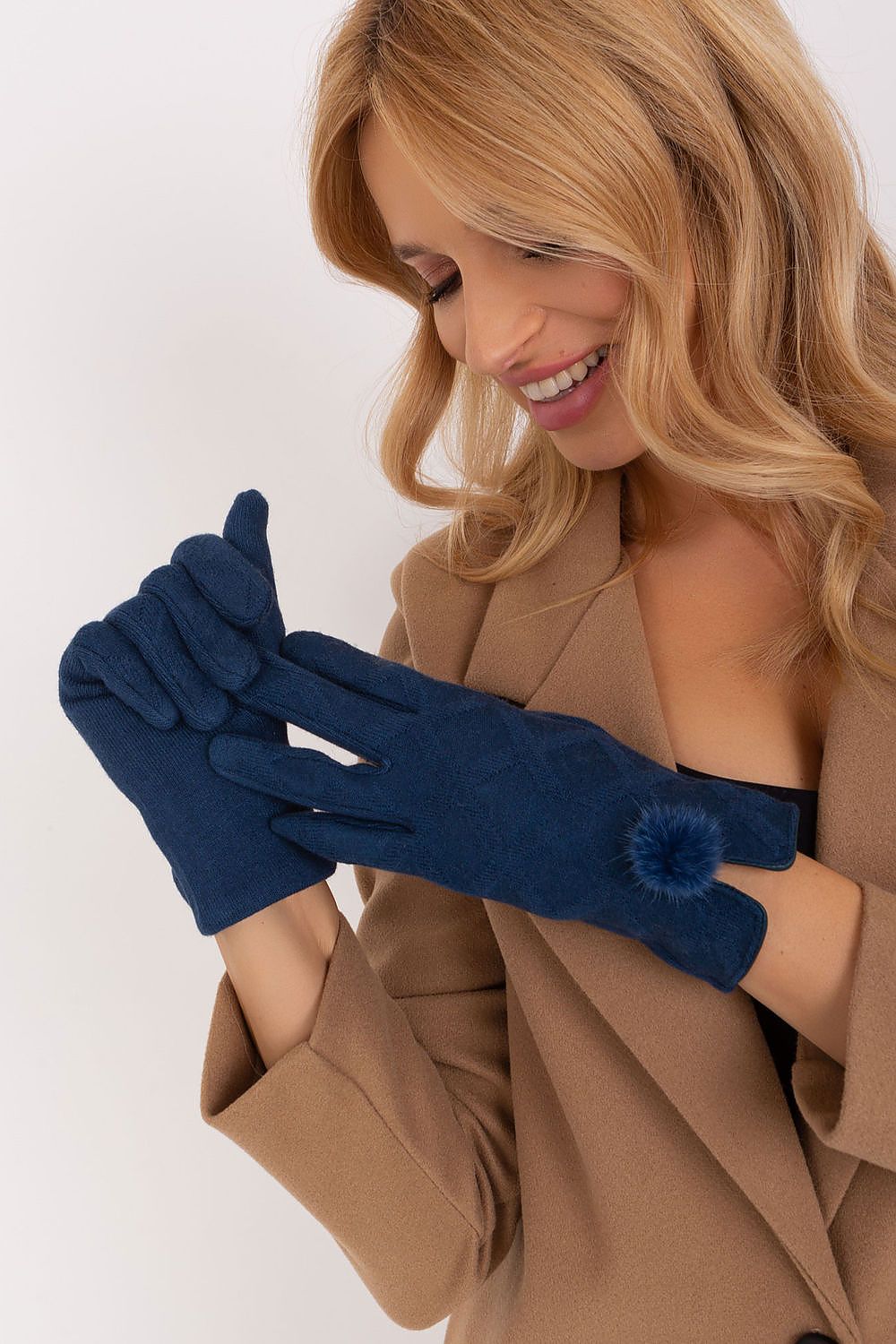 AT Geometric Pompom Insulated Gloves