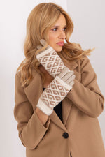 AT Touchscreen Smooth Winter Gloves with Removable Lining beige 2