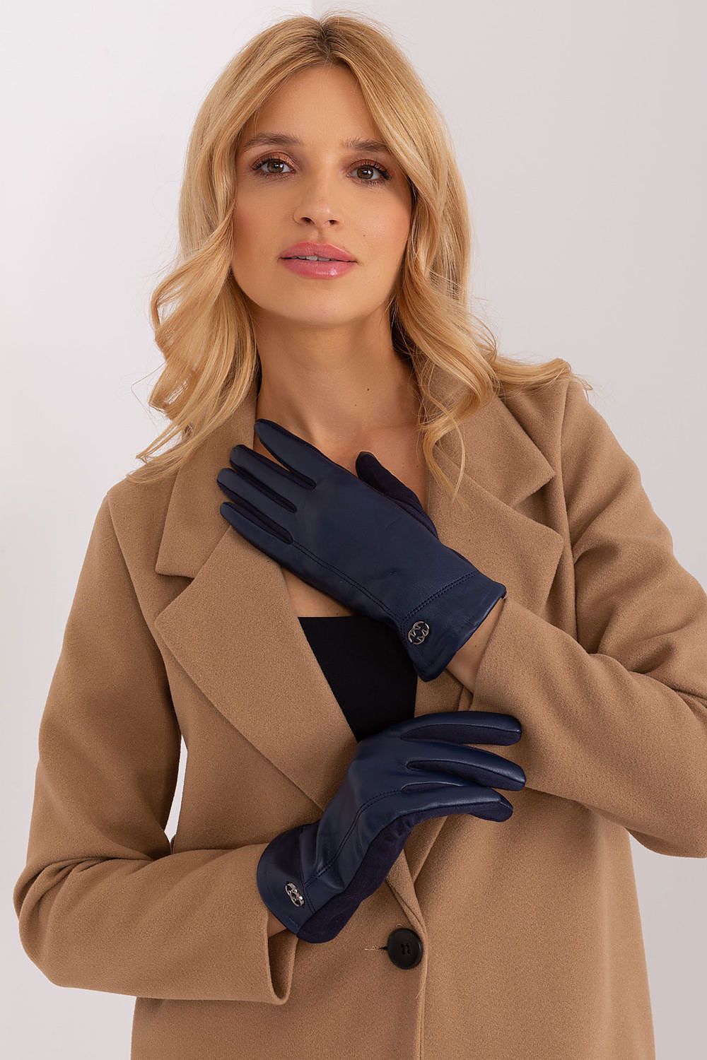 AT Insulated Eco-Leather Gloves navy blue