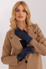 AT Insulated Eco-Leather Gloves navy blue