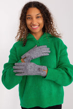 AT Geometric Pompom Insulated Gloves grey