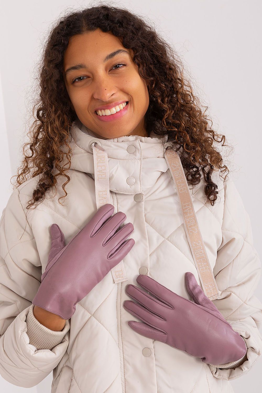 AT Mixed-Material Touch Gloves violet