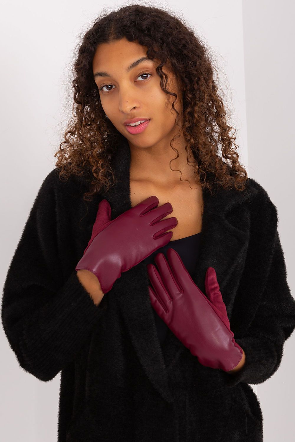 AT Mixed-Material Touch Gloves red