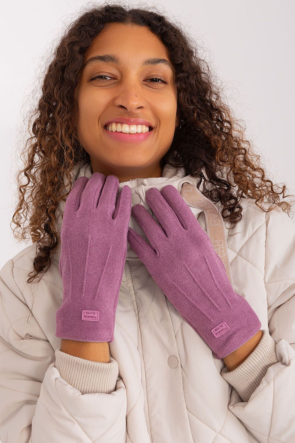 AT Patch-Detail Insulated Gloves violet
