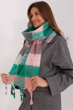 AT Long Colourful Plaid Shawl Scarf