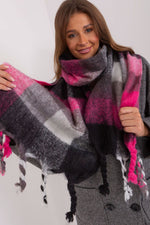 AT Long Colourful Plaid Shawl Scarf
