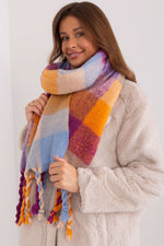 AT Long Colourful Plaid Shawl Scarf
