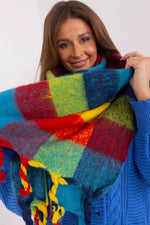 AT Long Colourful Plaid Shawl Scarf