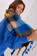 AT Long Colourful Plaid Shawl Scarf