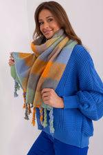 AT Long Colourful Plaid Shawl Scarf