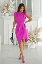 Bicotone Midi Asymmetrical Open-Back Fitted Dress violet