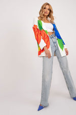 Floral Jacket Italy Moda Denim-Look Blazer