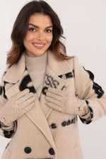 AT Button-Slit Insulated Gloves beige
