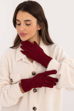 AT Patterned Insulated Touch Gloves red