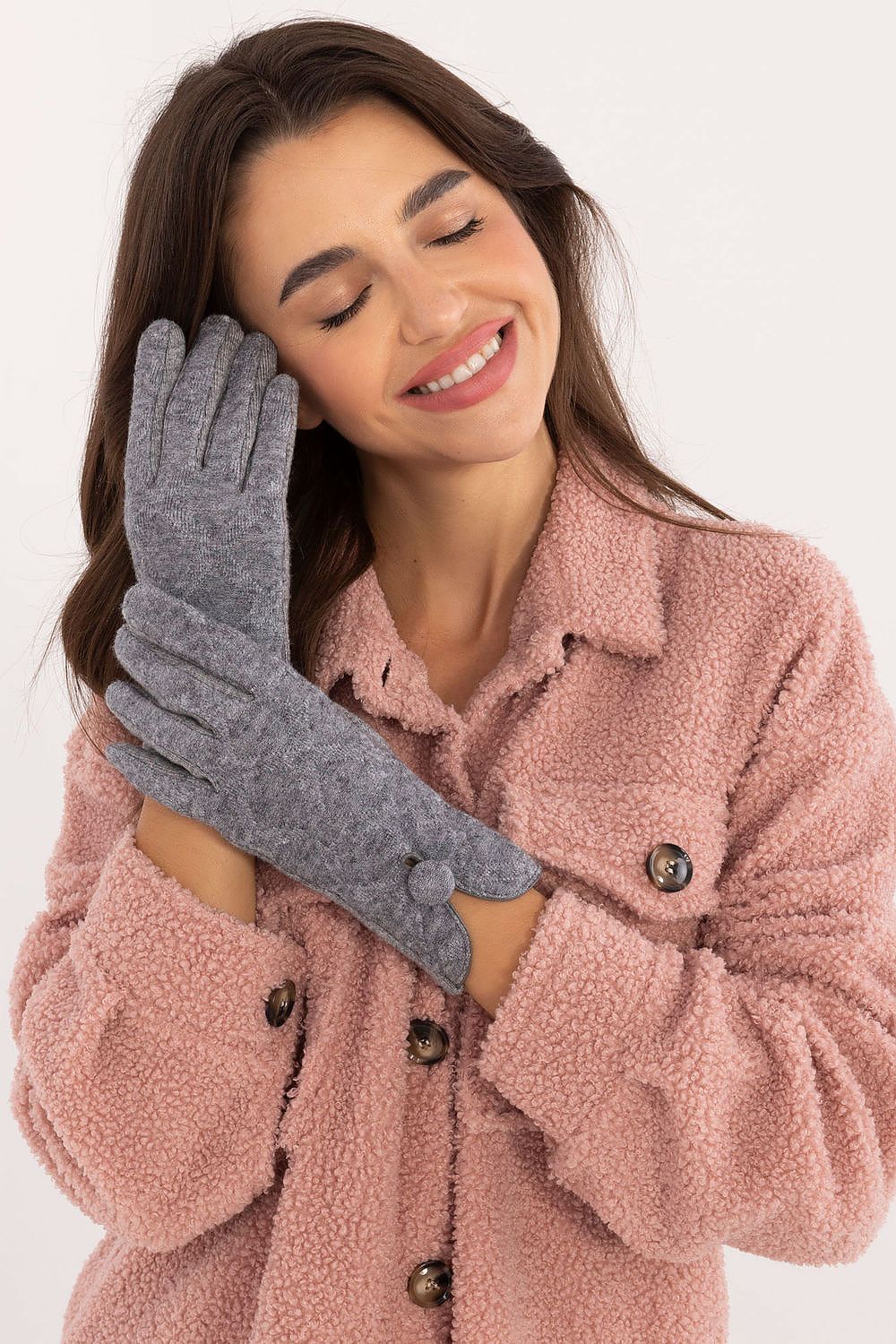 AT Button-Slit Insulated Gloves grey