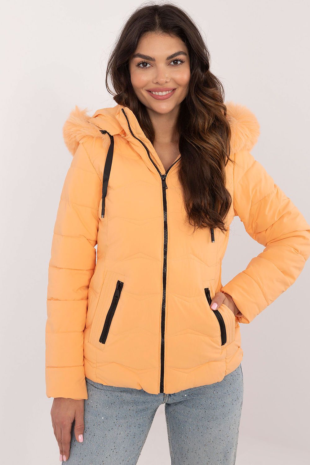 Factory Price Short Quilted Coat Jacket orange