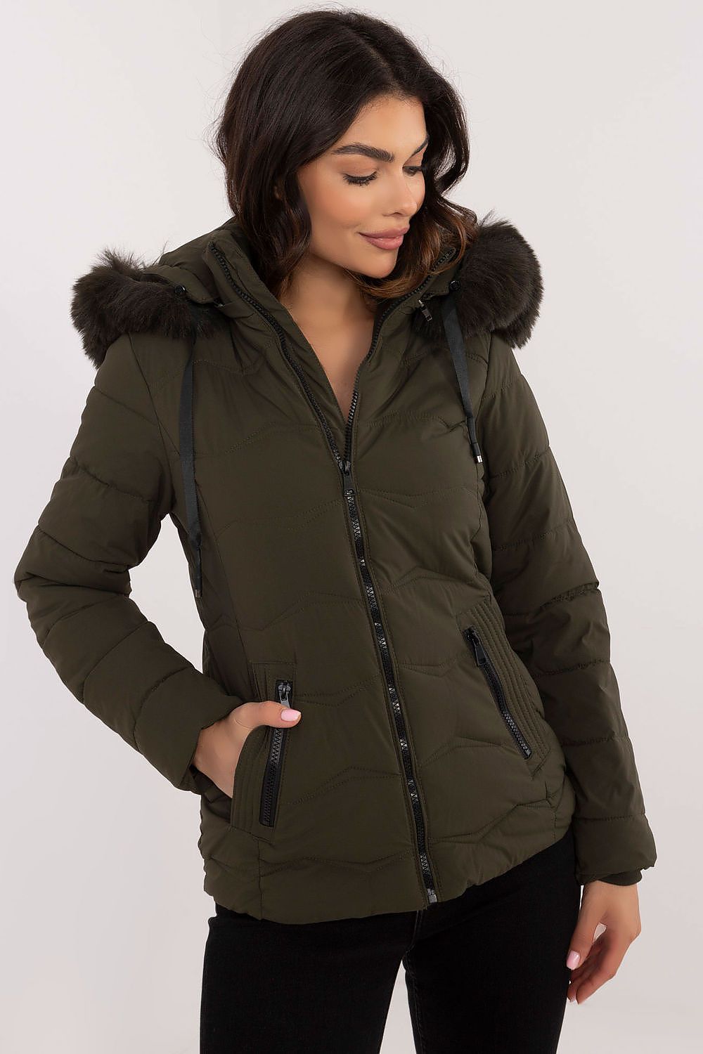Factory Price Short Quilted Coat Jacket green