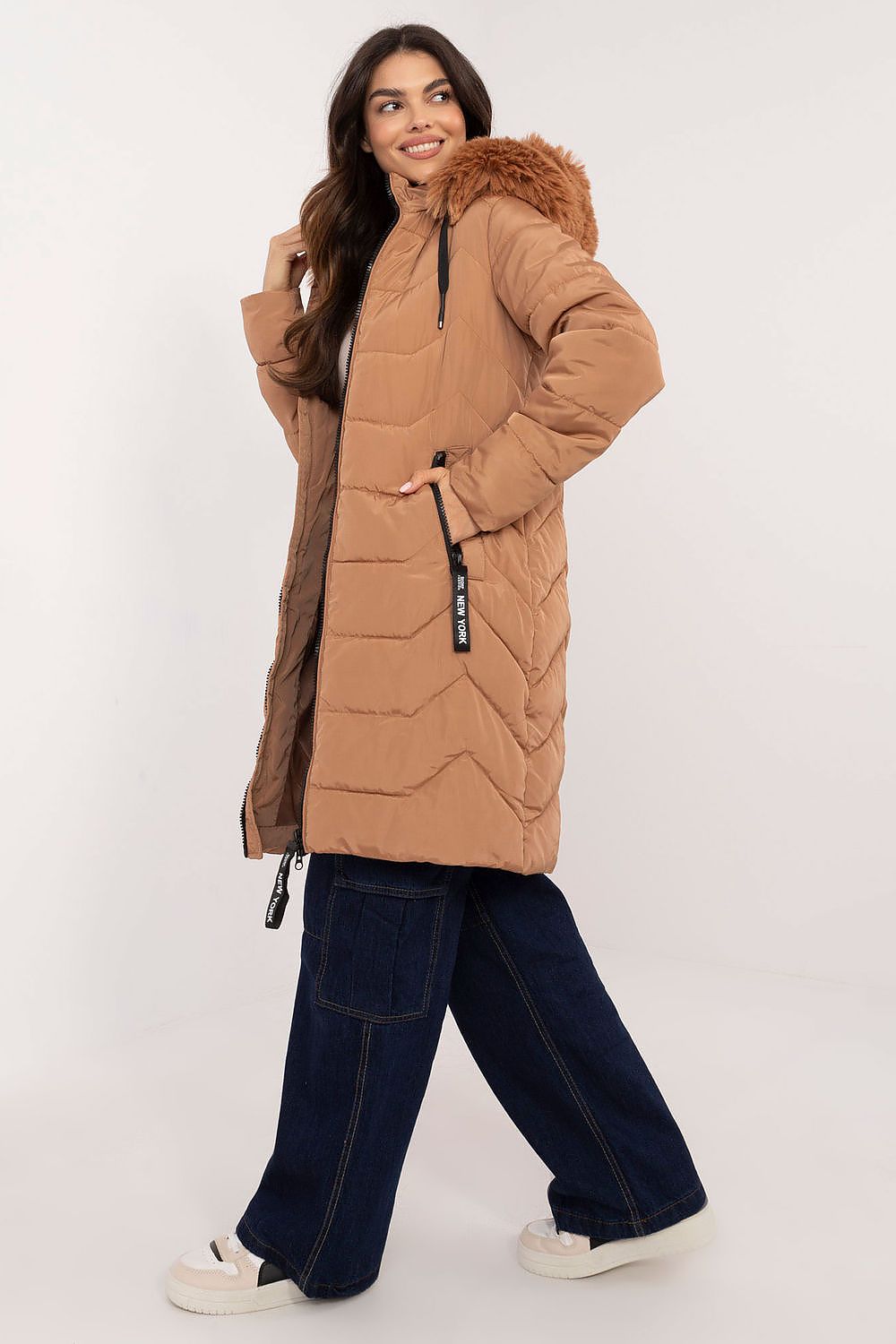 Factory Price Fur Collar Long Parker Coat