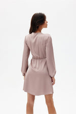 Long Sleeve Satin Short Dress | 12 Colours | Roco Fashion