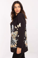 Floral Jacket Italy Moda Denim-Look Blazer