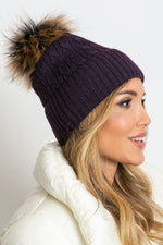 AT Fluffy Pompom Winter Cap