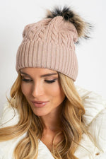 AT Fluffy Pompom Winter Cap pink one-size-fits-all