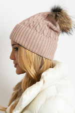 AT Fluffy Pompom Winter Cap