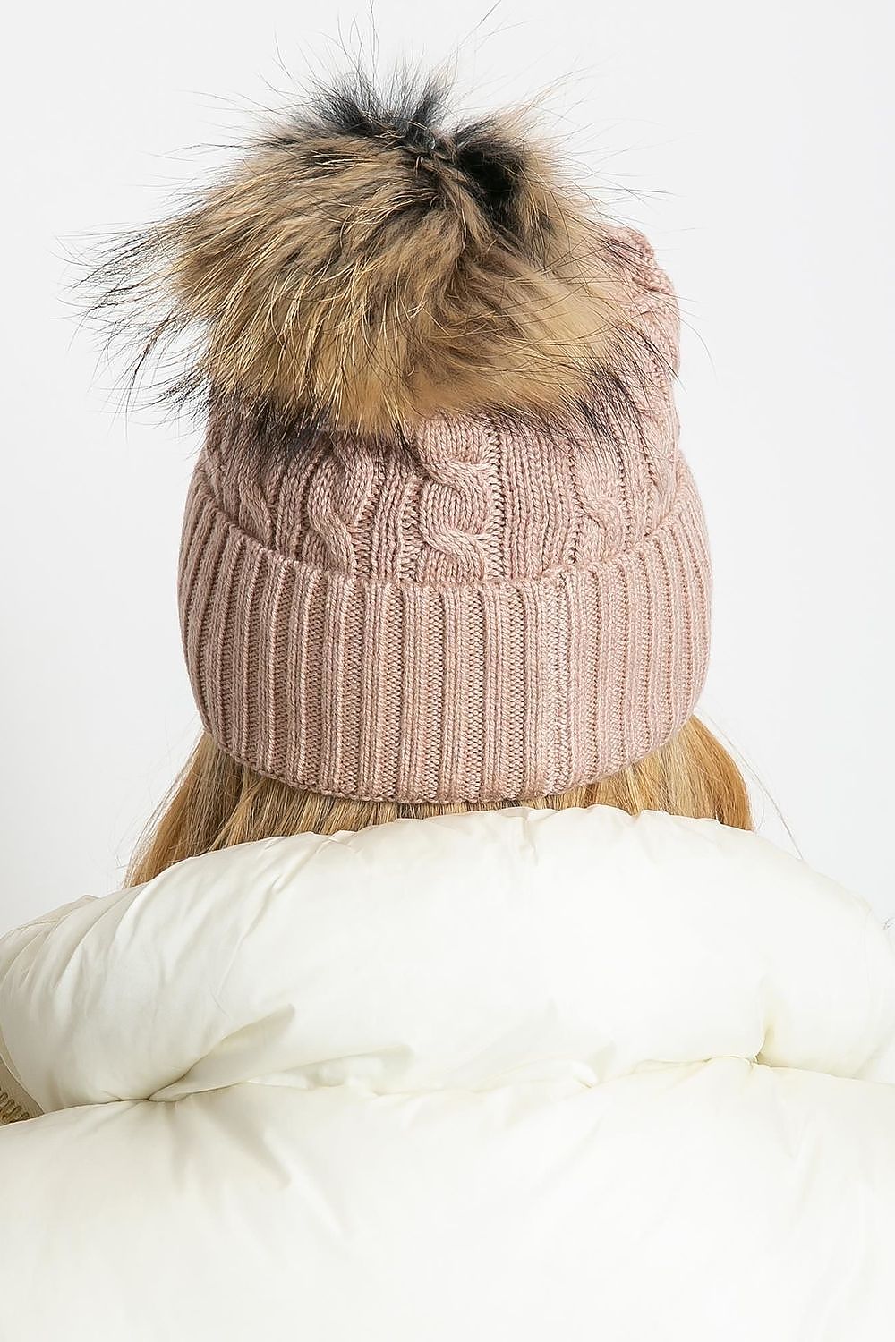 AT Fluffy Pompom Winter Cap