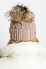 AT Fluffy Pompom Winter Cap