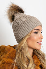AT Fluffy Pompom Winter Cap