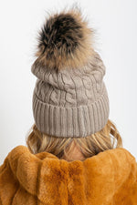 AT Fluffy Pompom Winter Cap