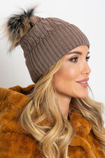 AT Fluffy Pompom Winter Cap