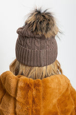 AT Fluffy Pompom Winter Cap