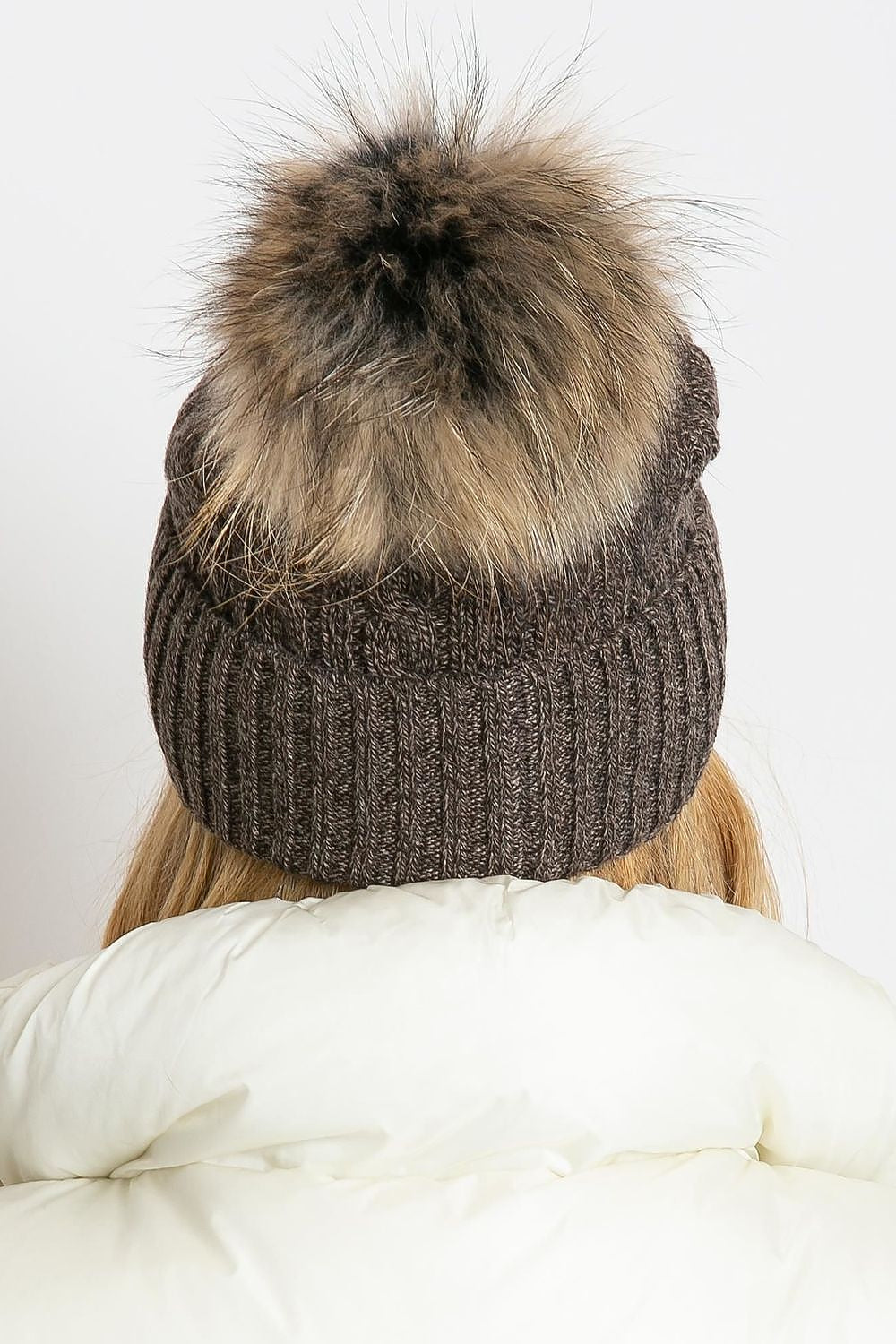 AT Fluffy Pompom Winter Cap