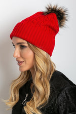 AT Fluffy Pompom Winter Cap