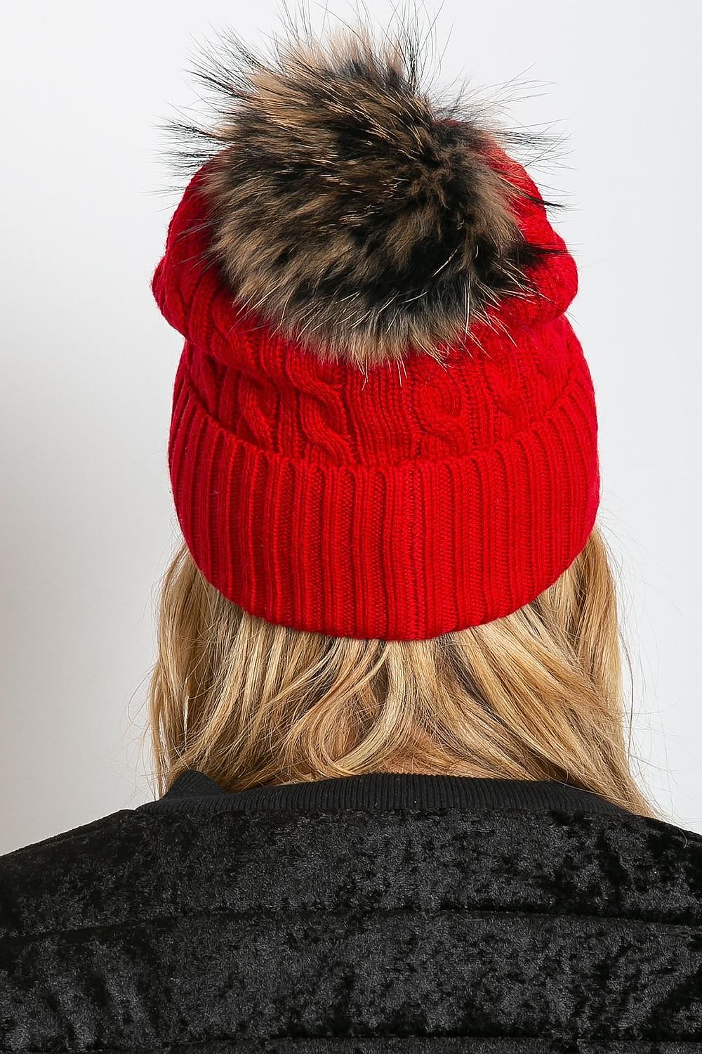 AT Fluffy Pompom Winter Cap