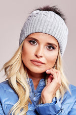 AT Fluffy Pompom Winter Cap grey one-size-fits-all