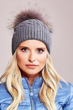 AT Fluffy Pompom Winter Cap grey 2 one-size-fits-all