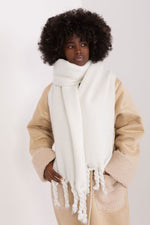 AT Fringed Long Shawl white one-size-fits-all