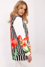 Floral Jacket Italy Moda Denim-Look Blazer