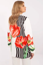 Floral Jacket Italy Moda Denim-Look Blazer