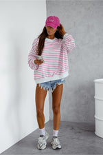 LaBalancia Loose Fitted Striped Sweatshirt
