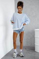 LaBalancia Loose Fitted Striped Sweatshirt