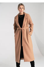 Figl Belted Wrap Midi Coat beige S M
