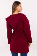 Rue Paris Hooded Belted Knit Coat