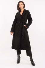 Factory Price Long Boucle Lapel Coat black one-size-fits-all