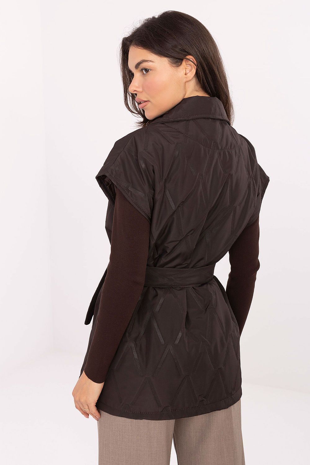 Rue Paris Quilted Buttoned Gilet Vest