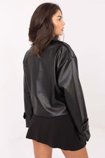 Rue Paris Short Eco-Leather Trench Coat