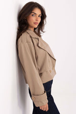 Rue Paris Short Eco-Leather Trench Coat